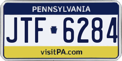 PA license plate JTF6284