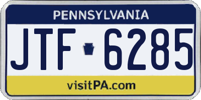 PA license plate JTF6285