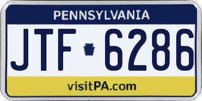 PA license plate JTF6286