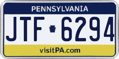 PA license plate JTF6294