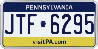 PA license plate JTF6295