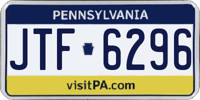 PA license plate JTF6296
