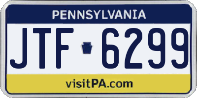 PA license plate JTF6299