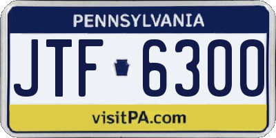 PA license plate JTF6300