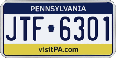 PA license plate JTF6301