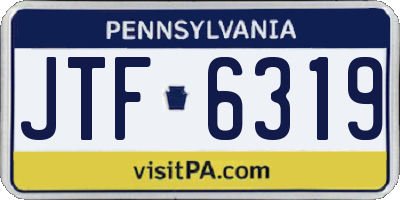 PA license plate JTF6319