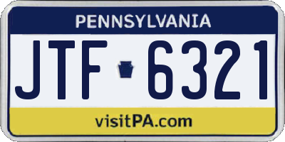 PA license plate JTF6321