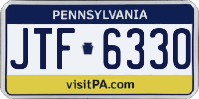 PA license plate JTF6330