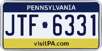 PA license plate JTF6331