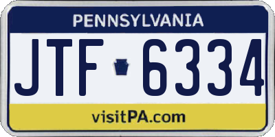 PA license plate JTF6334