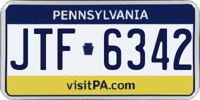 PA license plate JTF6342