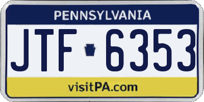 PA license plate JTF6353