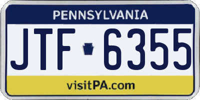PA license plate JTF6355