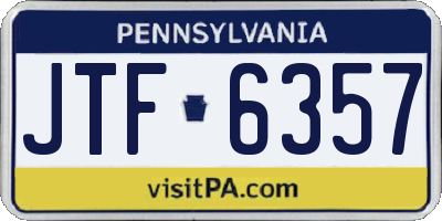PA license plate JTF6357
