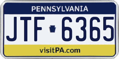 PA license plate JTF6365