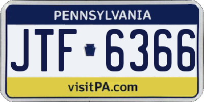 PA license plate JTF6366