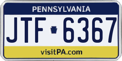PA license plate JTF6367
