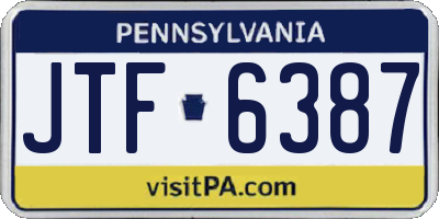 PA license plate JTF6387