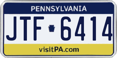 PA license plate JTF6414