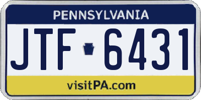 PA license plate JTF6431