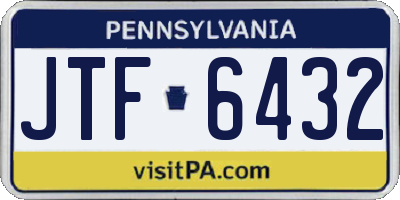 PA license plate JTF6432