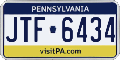 PA license plate JTF6434