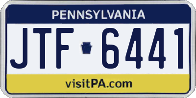 PA license plate JTF6441