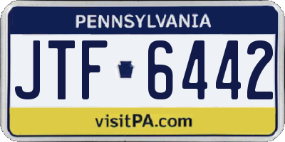 PA license plate JTF6442