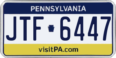 PA license plate JTF6447