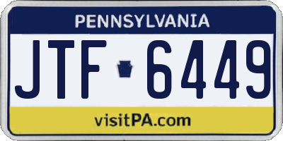 PA license plate JTF6449