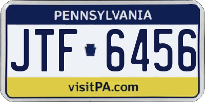 PA license plate JTF6456