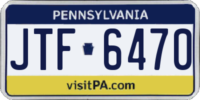 PA license plate JTF6470