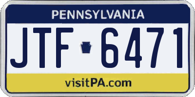 PA license plate JTF6471