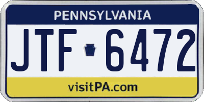 PA license plate JTF6472