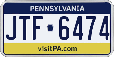 PA license plate JTF6474