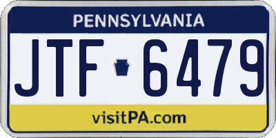PA license plate JTF6479
