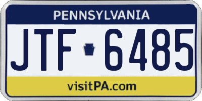 PA license plate JTF6485