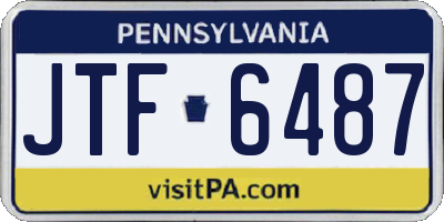 PA license plate JTF6487