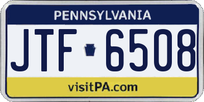 PA license plate JTF6508