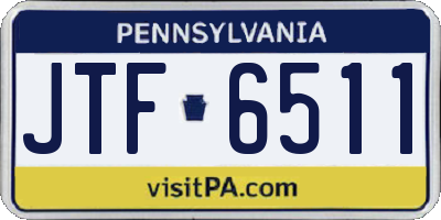PA license plate JTF6511