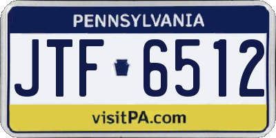 PA license plate JTF6512