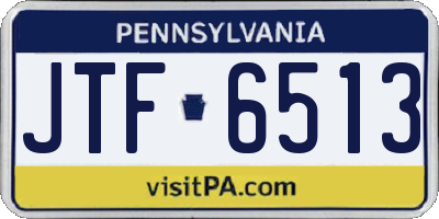 PA license plate JTF6513