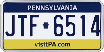 PA license plate JTF6514