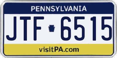 PA license plate JTF6515