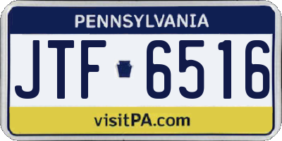 PA license plate JTF6516