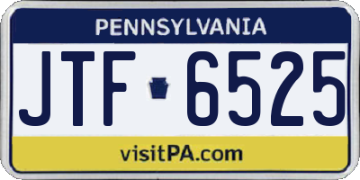 PA license plate JTF6525
