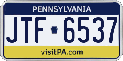 PA license plate JTF6537
