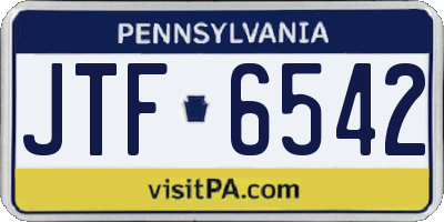 PA license plate JTF6542