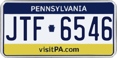 PA license plate JTF6546