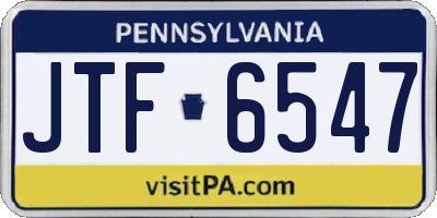 PA license plate JTF6547